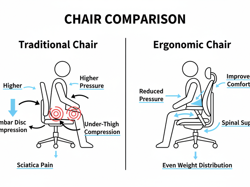 Beyond the Pain: How the Right Ergonomic Chair Relieves Sciatica During Long Work Hours