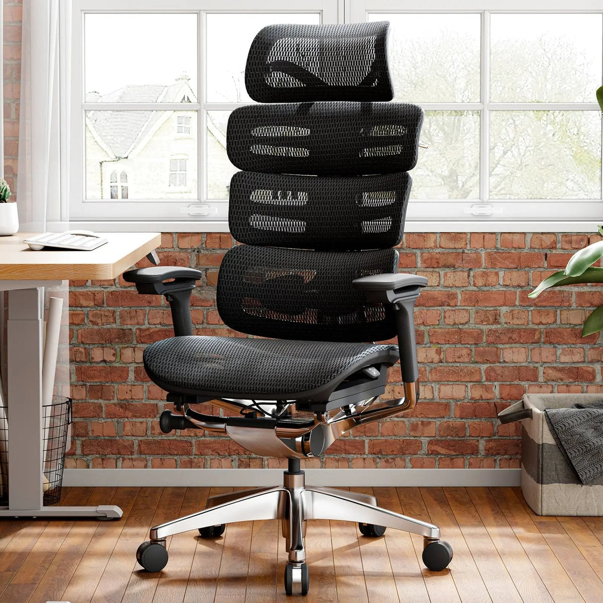 OdinLake ergonomic office chair positioned beside a workplace desk