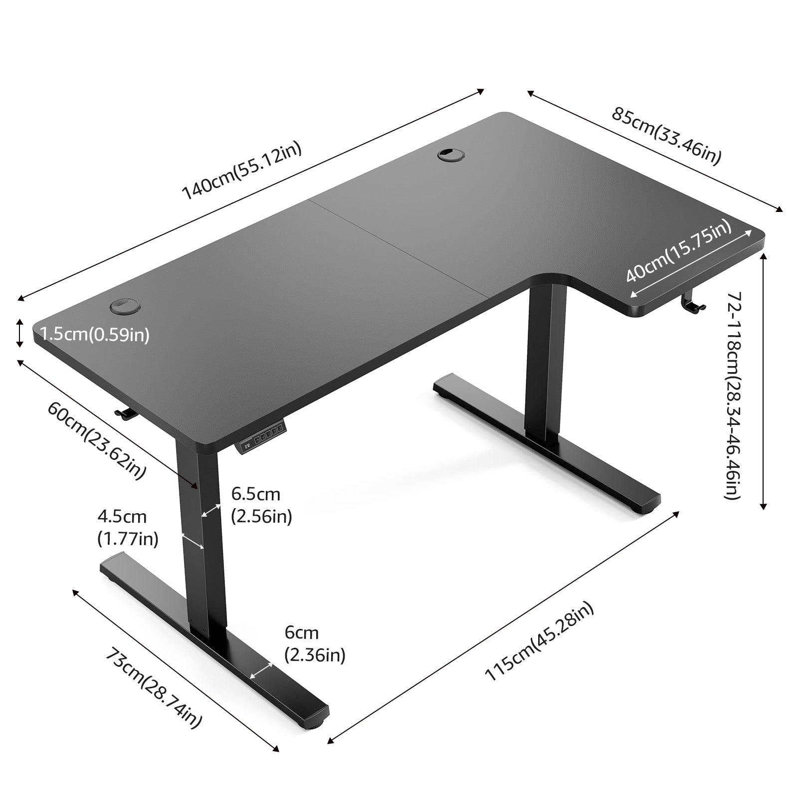 OdinLake S5 Corner Standing Desk With Stand Computer Table