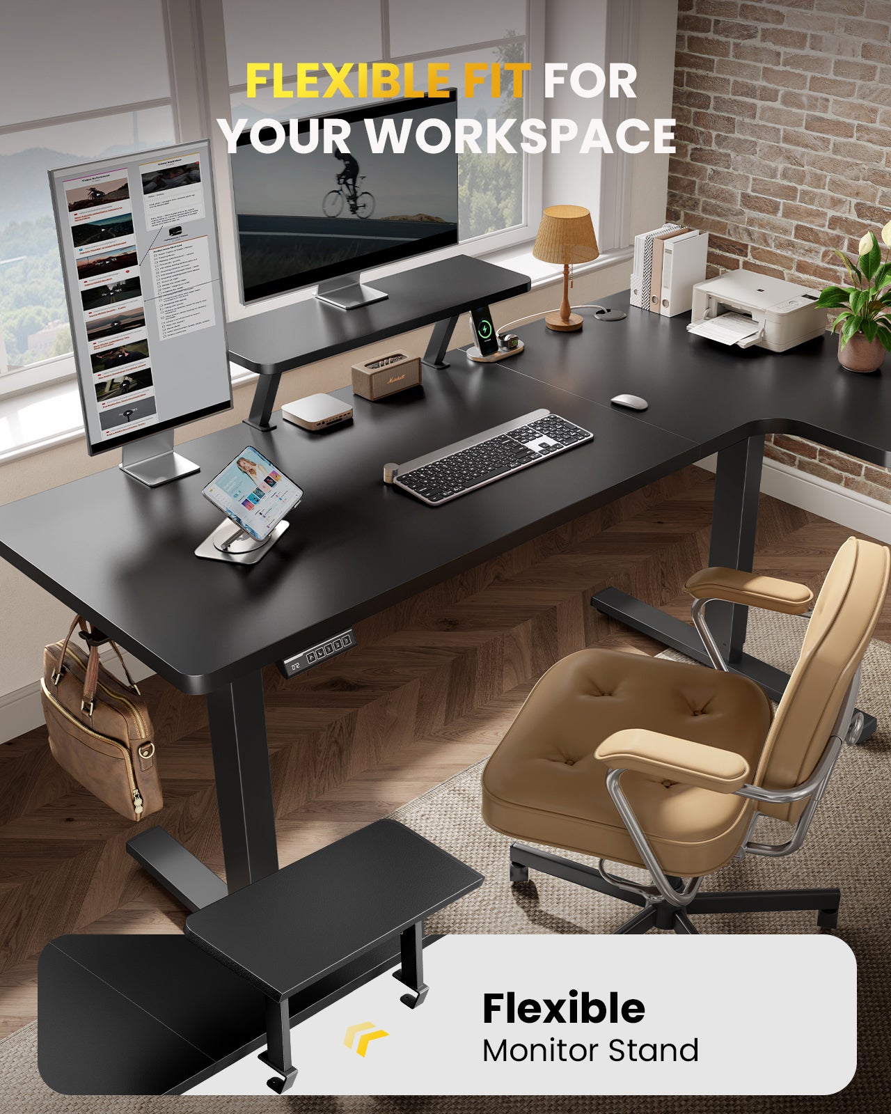 OdinLake S5 Corner Standing Desk With Stand Computer Table