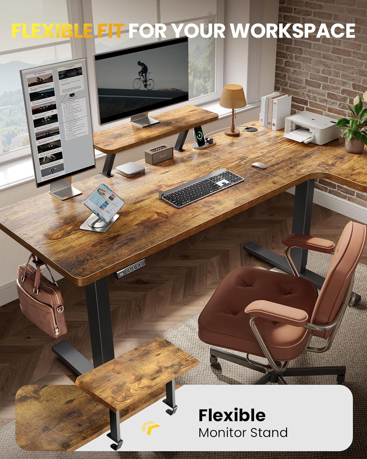 OdinLake S5 Corner Standing Desk With Stand Computer Table